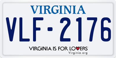 VA license plate VLF2176