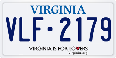 VA license plate VLF2179