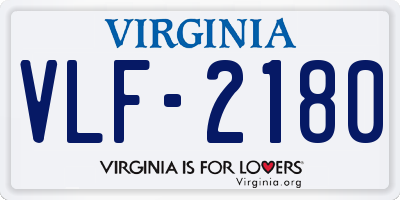 VA license plate VLF2180