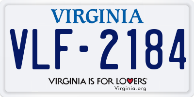 VA license plate VLF2184