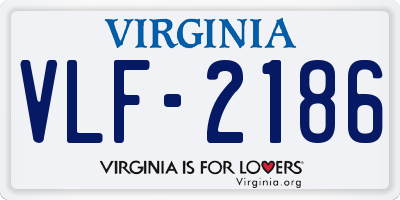 VA license plate VLF2186