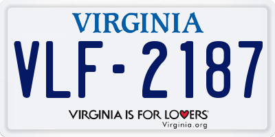 VA license plate VLF2187