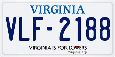 VA license plate VLF2188
