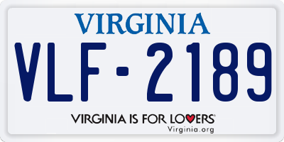 VA license plate VLF2189