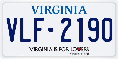 VA license plate VLF2190