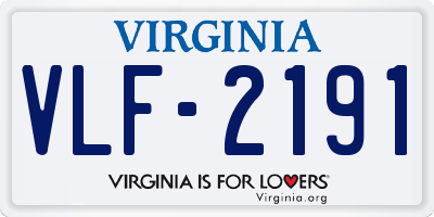 VA license plate VLF2191