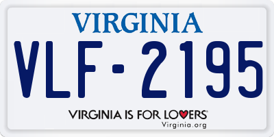 VA license plate VLF2195