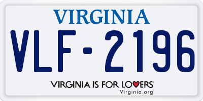 VA license plate VLF2196