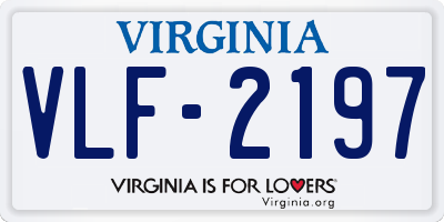 VA license plate VLF2197