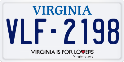 VA license plate VLF2198