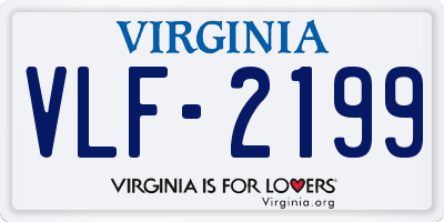 VA license plate VLF2199
