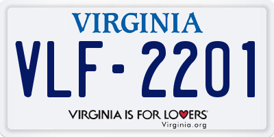 VA license plate VLF2201