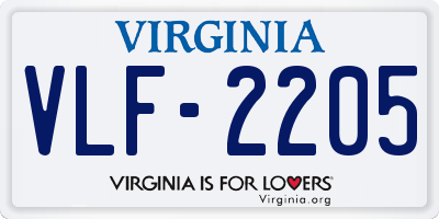 VA license plate VLF2205