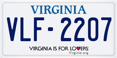 VA license plate VLF2207