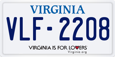 VA license plate VLF2208