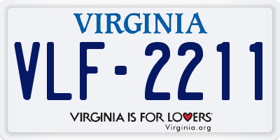 VA license plate VLF2211