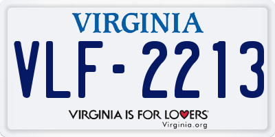VA license plate VLF2213
