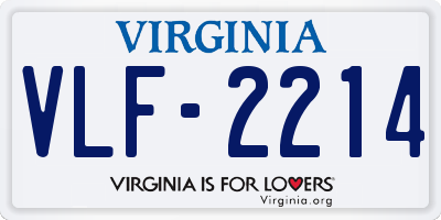 VA license plate VLF2214