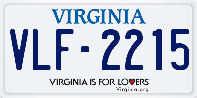 VA license plate VLF2215