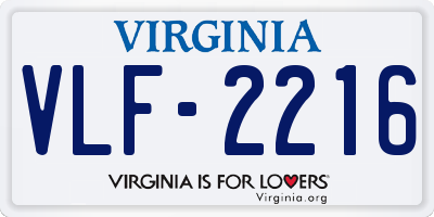 VA license plate VLF2216