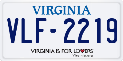 VA license plate VLF2219