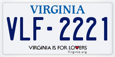 VA license plate VLF2221