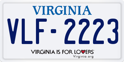 VA license plate VLF2223