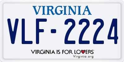 VA license plate VLF2224