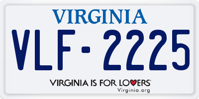 VA license plate VLF2225