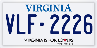 VA license plate VLF2226