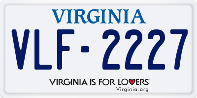 VA license plate VLF2227