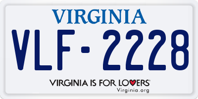 VA license plate VLF2228