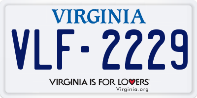 VA license plate VLF2229