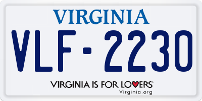 VA license plate VLF2230