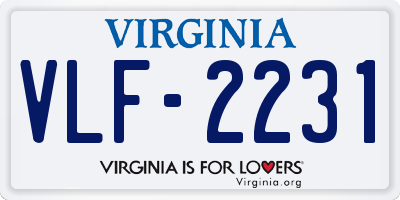 VA license plate VLF2231