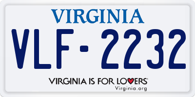 VA license plate VLF2232