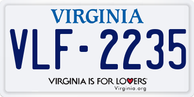 VA license plate VLF2235