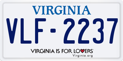 VA license plate VLF2237