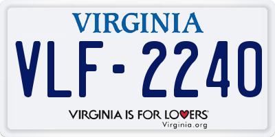 VA license plate VLF2240