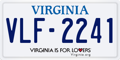 VA license plate VLF2241