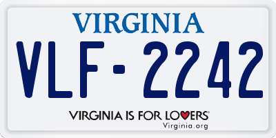 VA license plate VLF2242