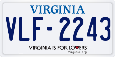 VA license plate VLF2243
