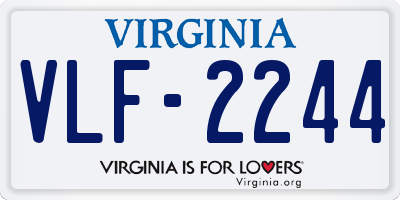VA license plate VLF2244