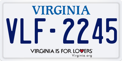 VA license plate VLF2245