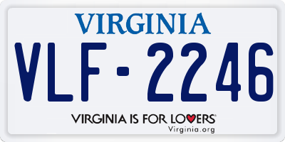 VA license plate VLF2246