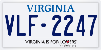 VA license plate VLF2247