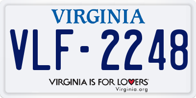 VA license plate VLF2248