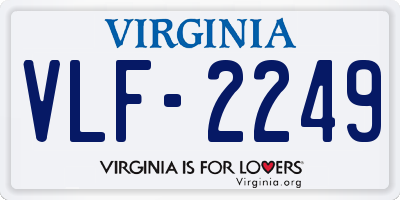 VA license plate VLF2249