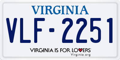 VA license plate VLF2251