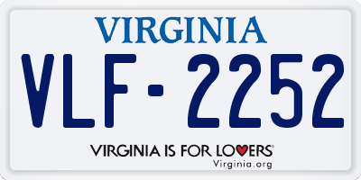 VA license plate VLF2252